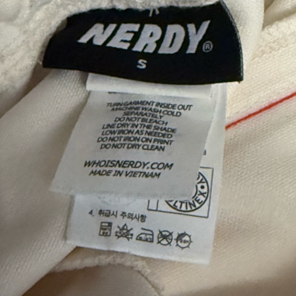 Nerdy Korean Style Cream Racerstripe Track Pants Elastic Drawstring Waistband, S - Picture 5 of 10